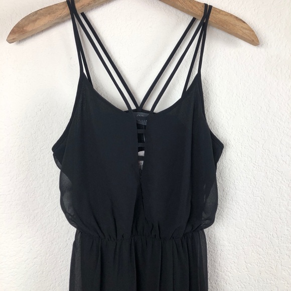 ASTR Maxi Black Dress With Front Slits XS NWT - Picture 5 of 8